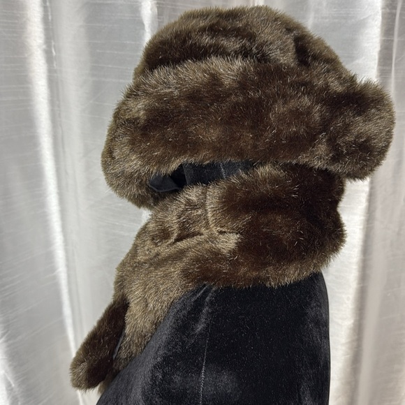 Worthington Faux Fur Brown Acrylic Blend Women’s Hat & Scarf - Picture 4 of 7